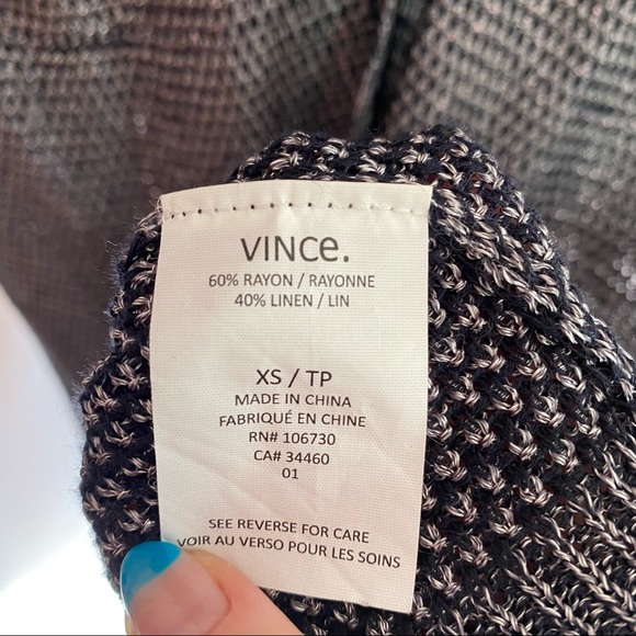 Vince Metallic Knit Cardigan Sweater, sz XS - Picture 3 of 7